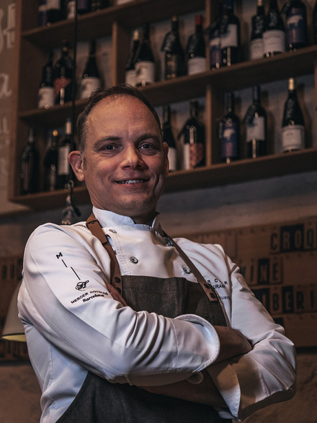 Chef Xavier Lahuerta at the Le Bouchon gastrobar of the Hotel Mercer Barcelona