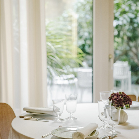 Mercer Restaurant overlooking the Orange trees Courtyard at the Mercer Hotel Barcelona