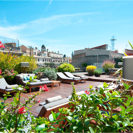 Terrasse solarium au Mercer Hotel Barcelona